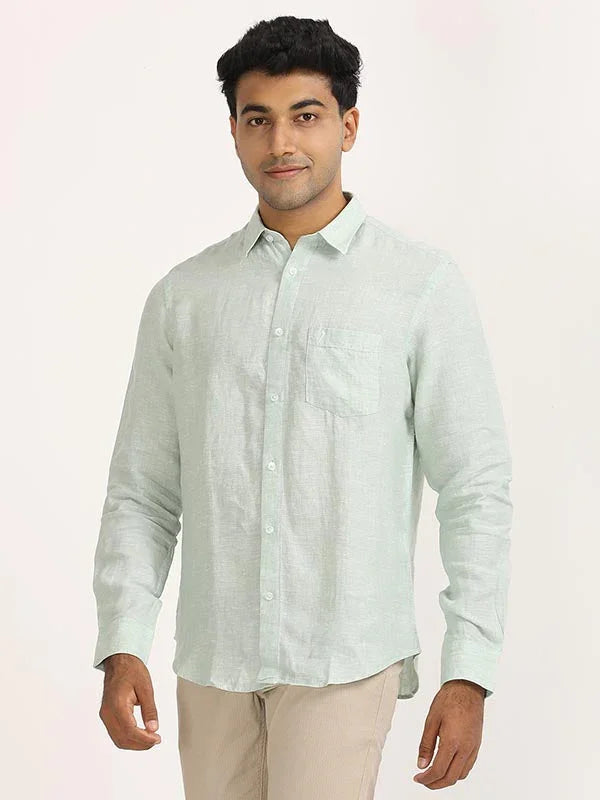 Men's Solid Full Sleeves Linen Shirt