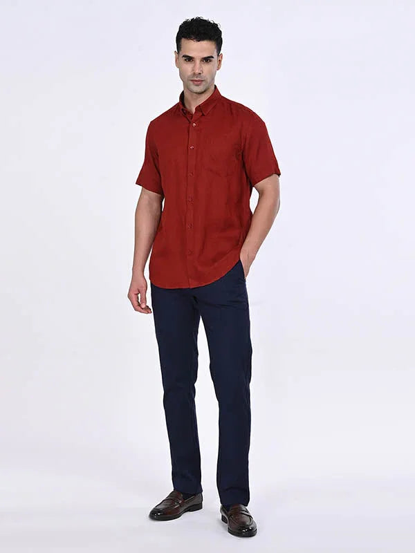 Men's Solid Half Sleeves Linen Shirt Indian Terrain Fashions Limited t4option_5