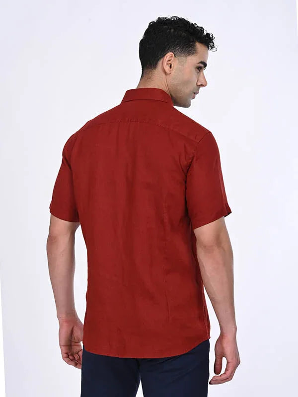 Men's Solid Half Sleeves Linen Shirt Indian Terrain Fashions Limited t4option_5