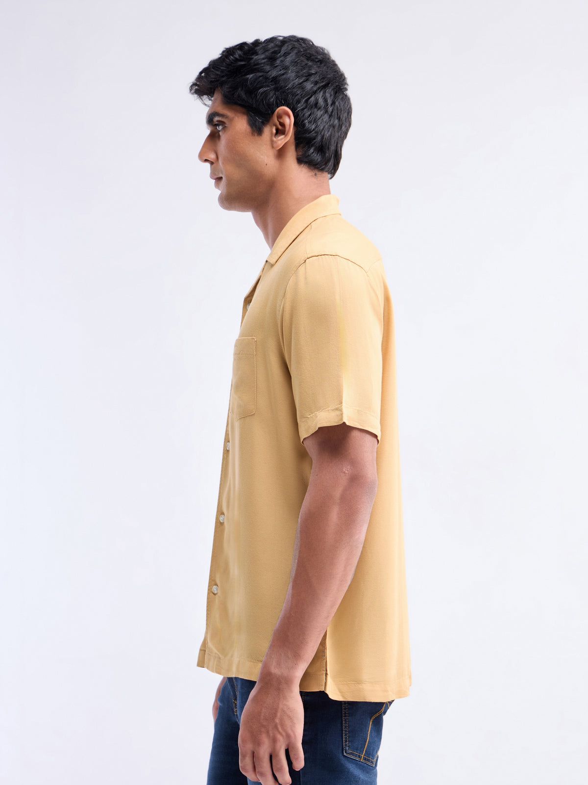 Solid Regular Fit Shirt - Sand t4option_1