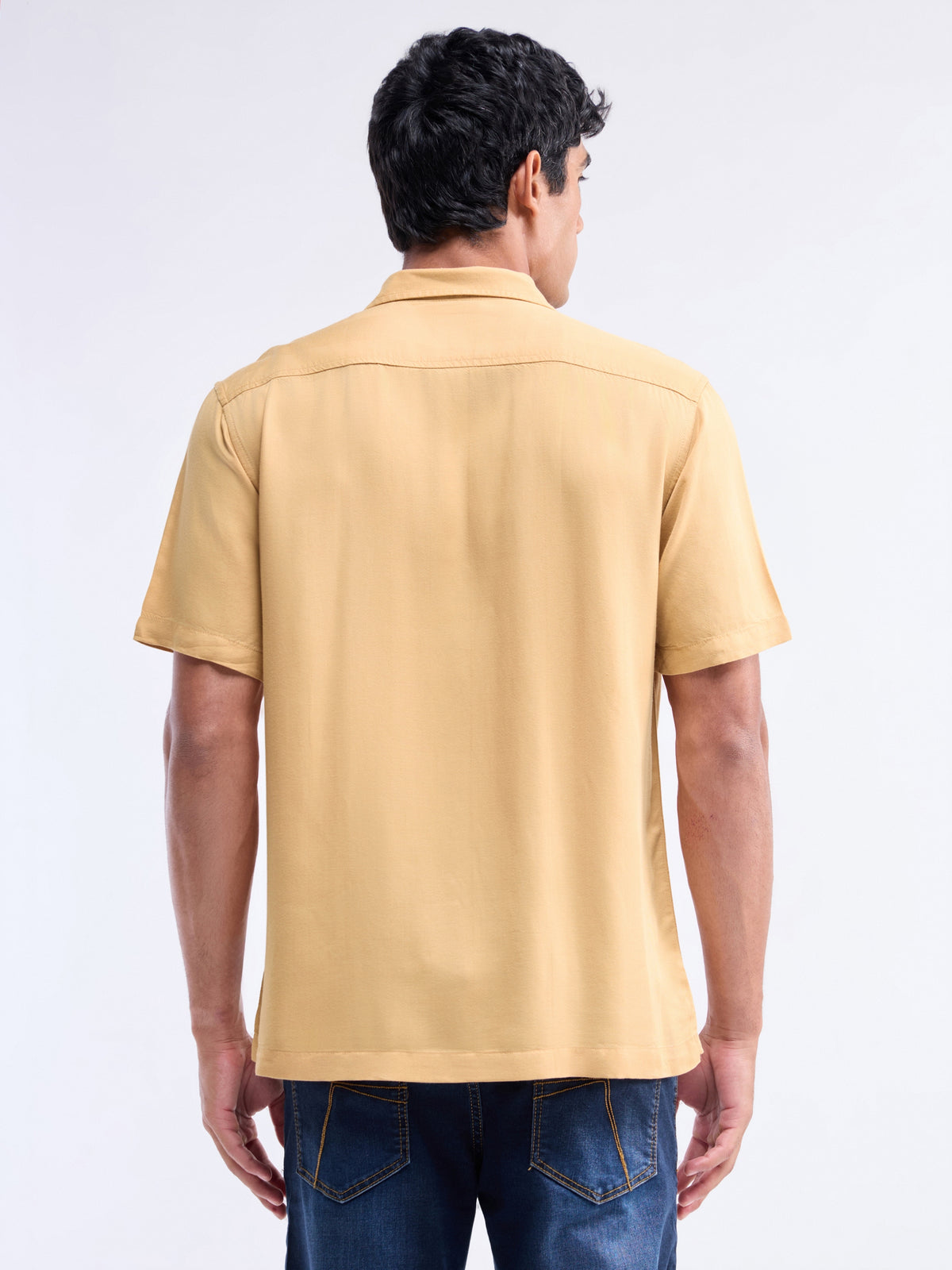 Solid Regular Fit Shirt - Sand t4option_1