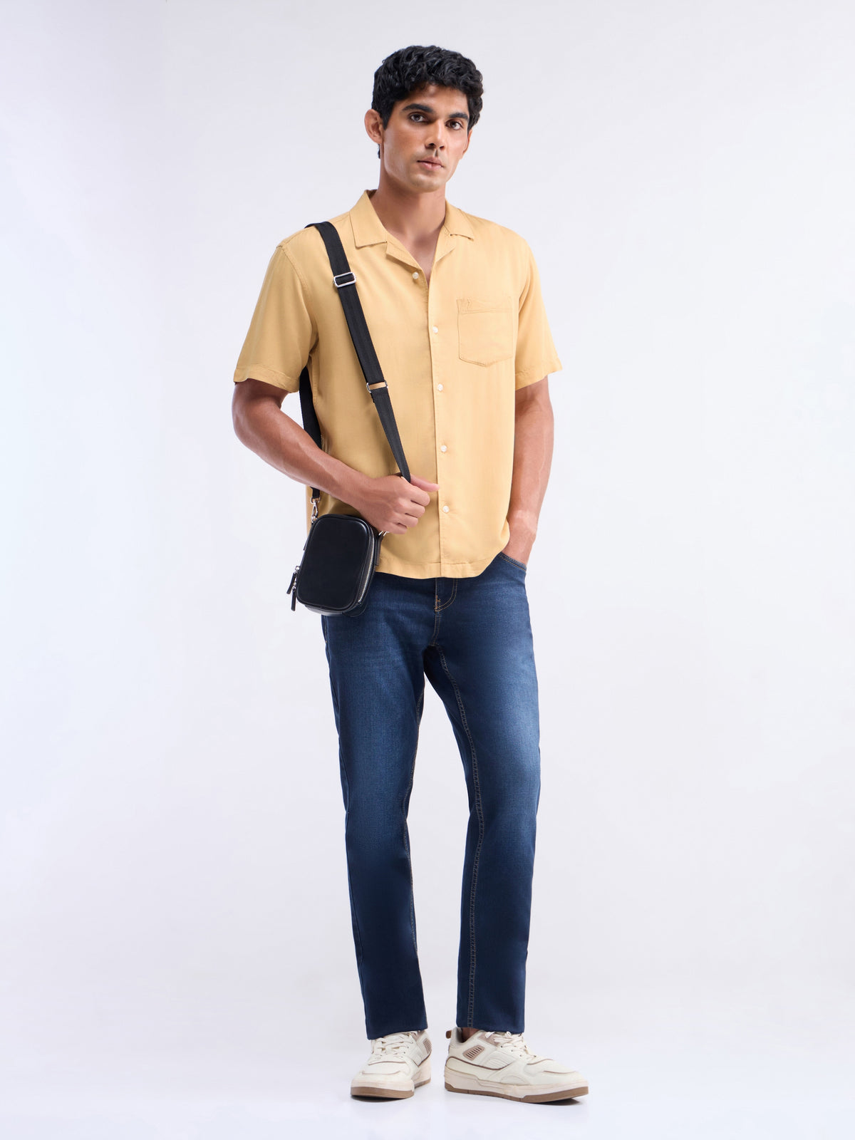 Solid Regular Fit Shirt - Sand t4option_1