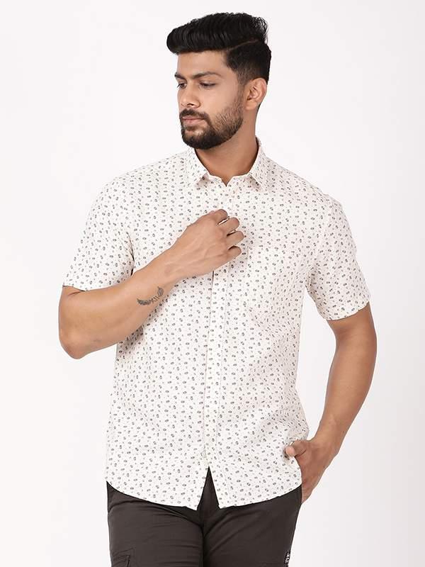 Men's Printed Half Sleeves Cotton Blend Shirt Indian Terrain Fashions Limited