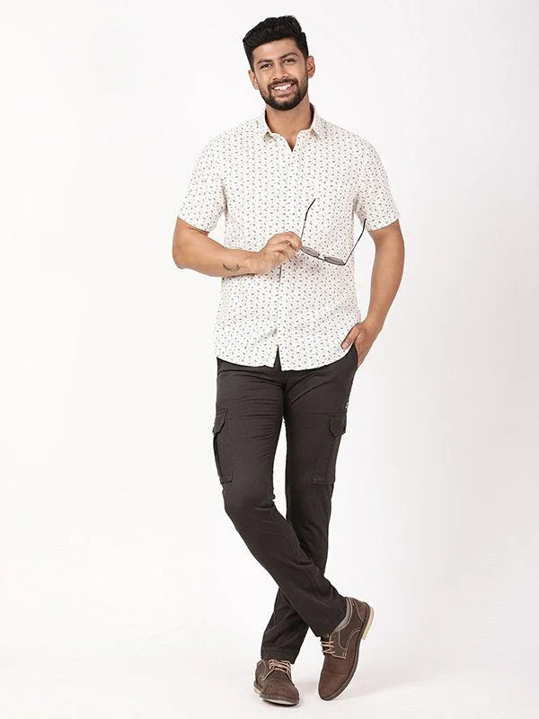 Men's Printed Half Sleeves Cotton Blend Shirt Indian Terrain Fashions Limited