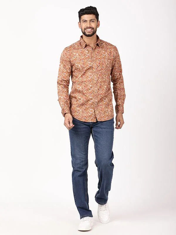 Men's Printed Full Sleeves Cotton Shirt Indian Terrain Fashions Limited
