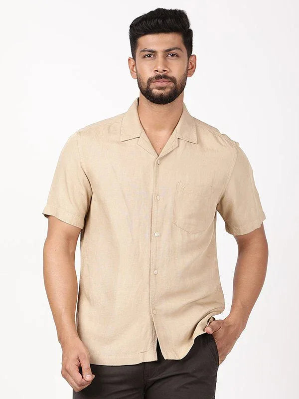 Men's Solid Half Sleeves Viscose Blend Shirt Indian Terrain Fashions Limited