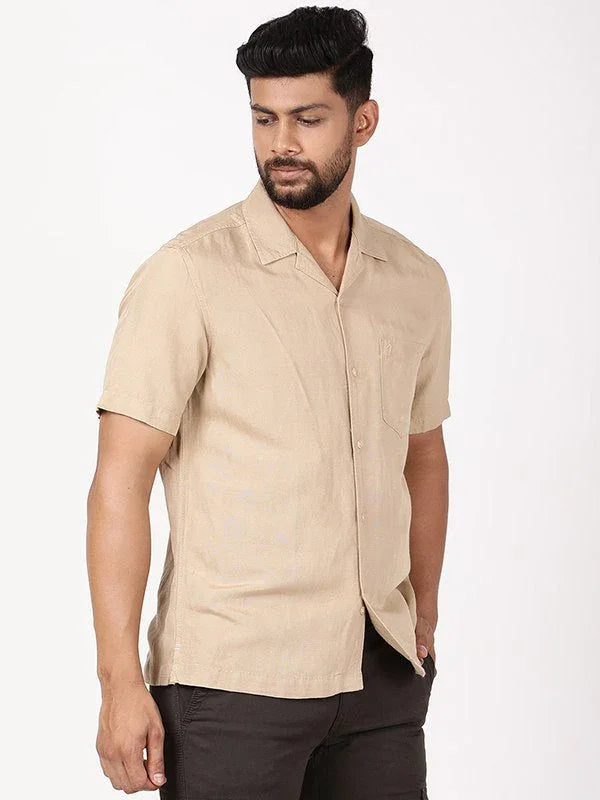 Men's Solid Half Sleeves Viscose Blend Shirt Indian Terrain Fashions Limited