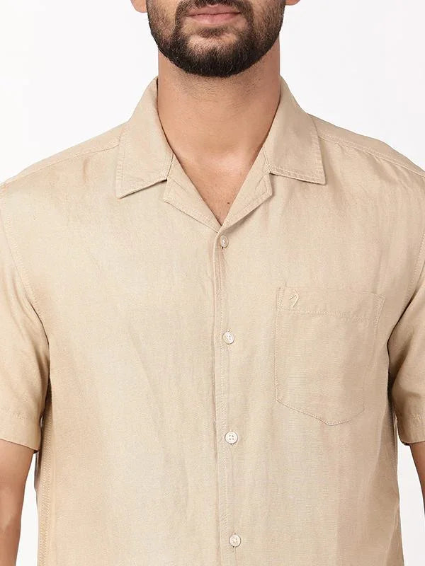 Men's Solid Half Sleeves Viscose Blend Shirt Indian Terrain Fashions Limited
