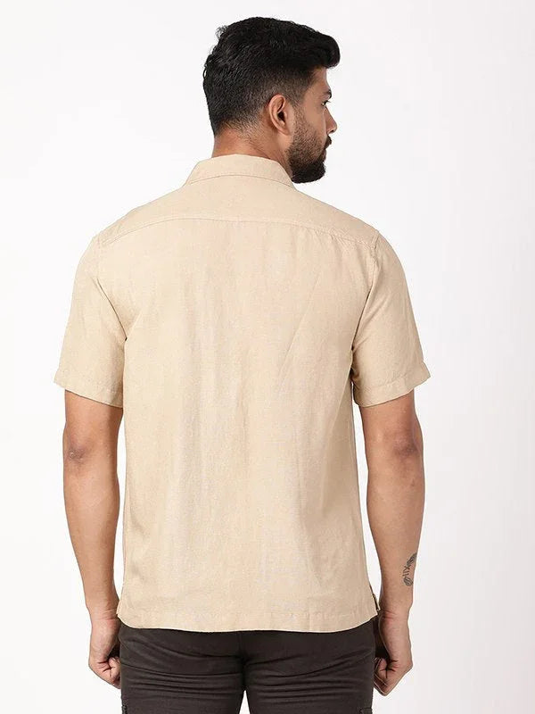 Men's Solid Half Sleeves Viscose Blend Shirt Indian Terrain Fashions Limited