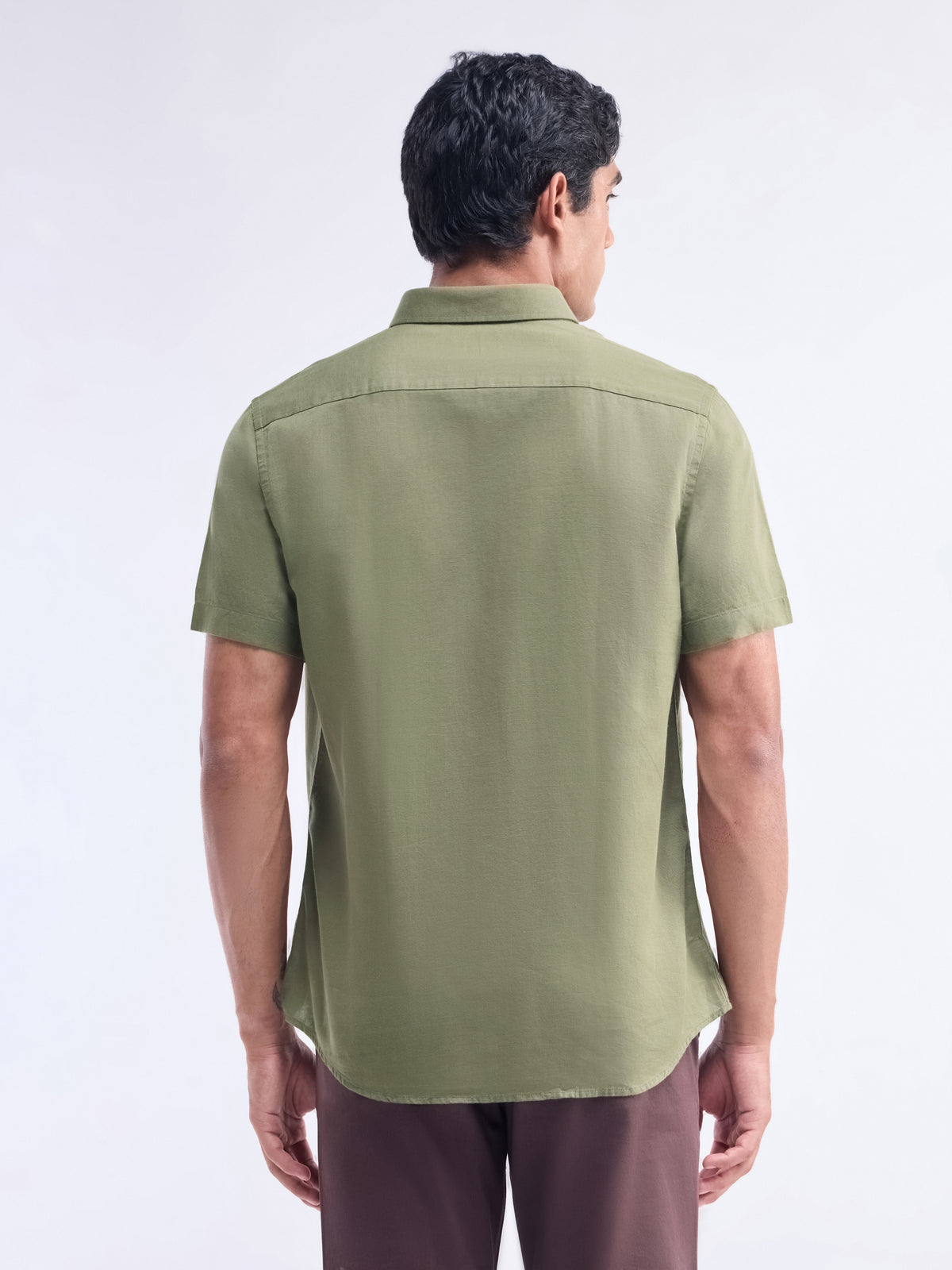 Solid Regular Fit Shirt - Olive t4option_14