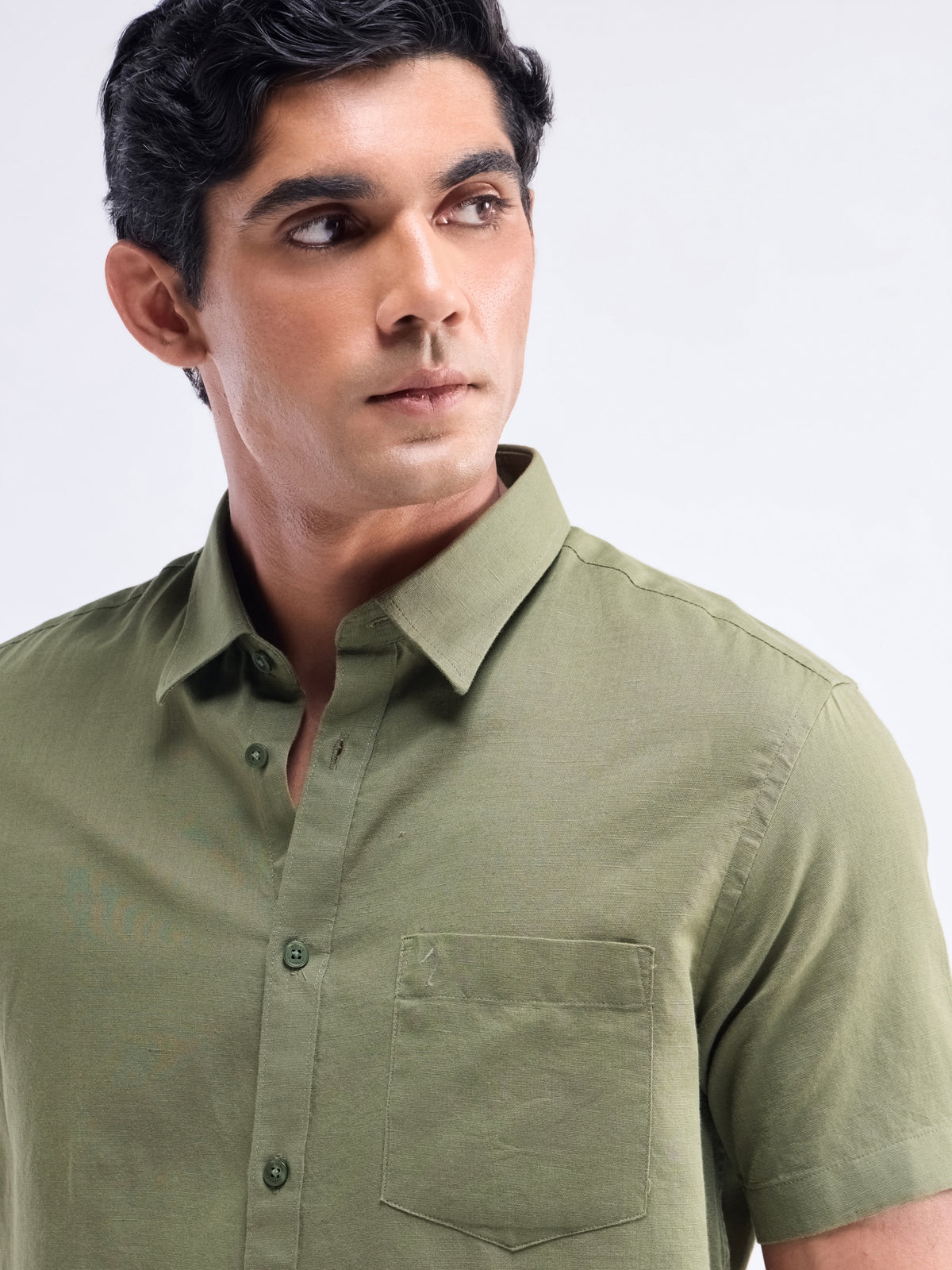Solid Regular Fit Shirt - Olive t4option_14