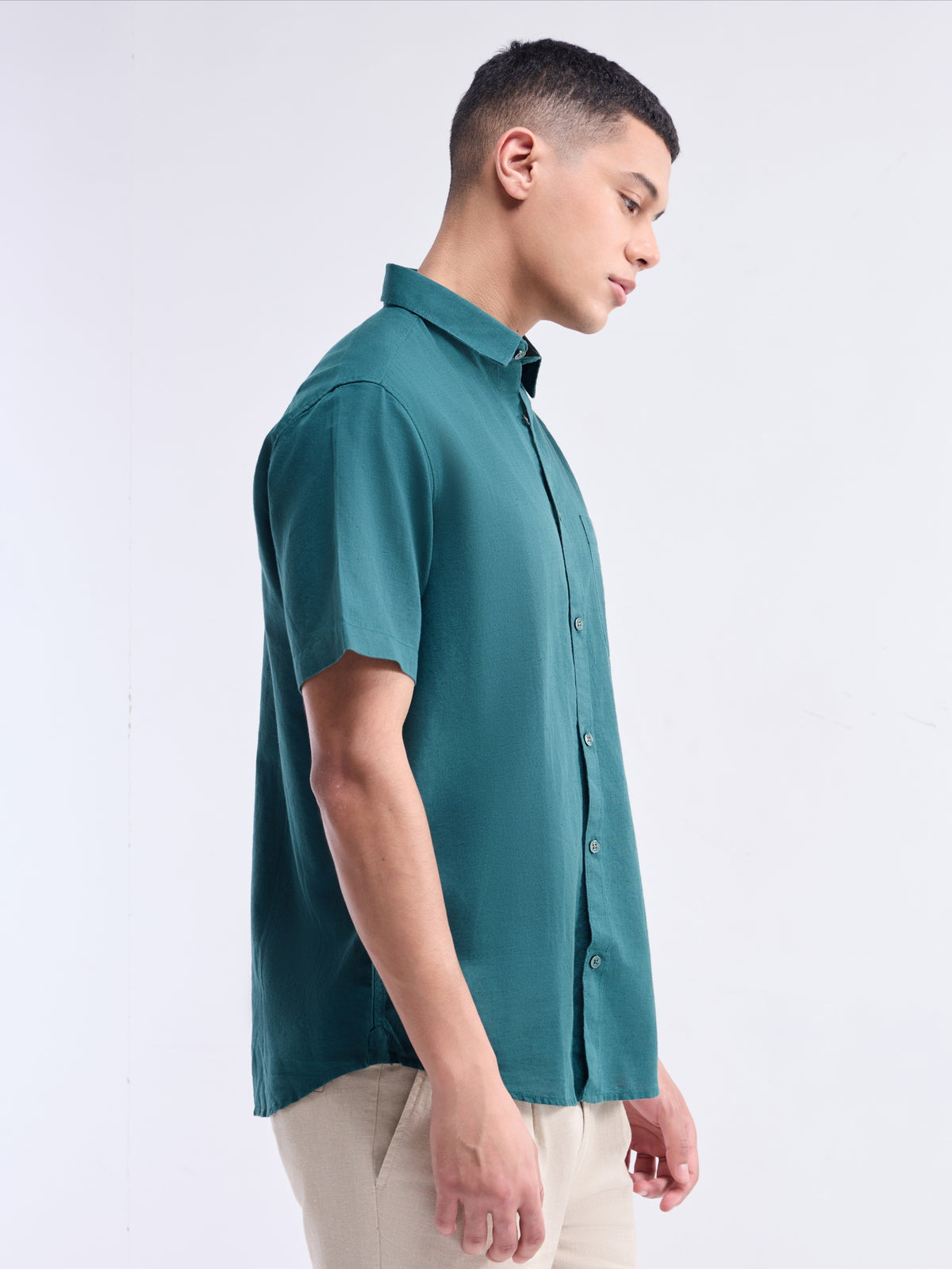 Solid Regular Fit Shirt - Pine t4option_4