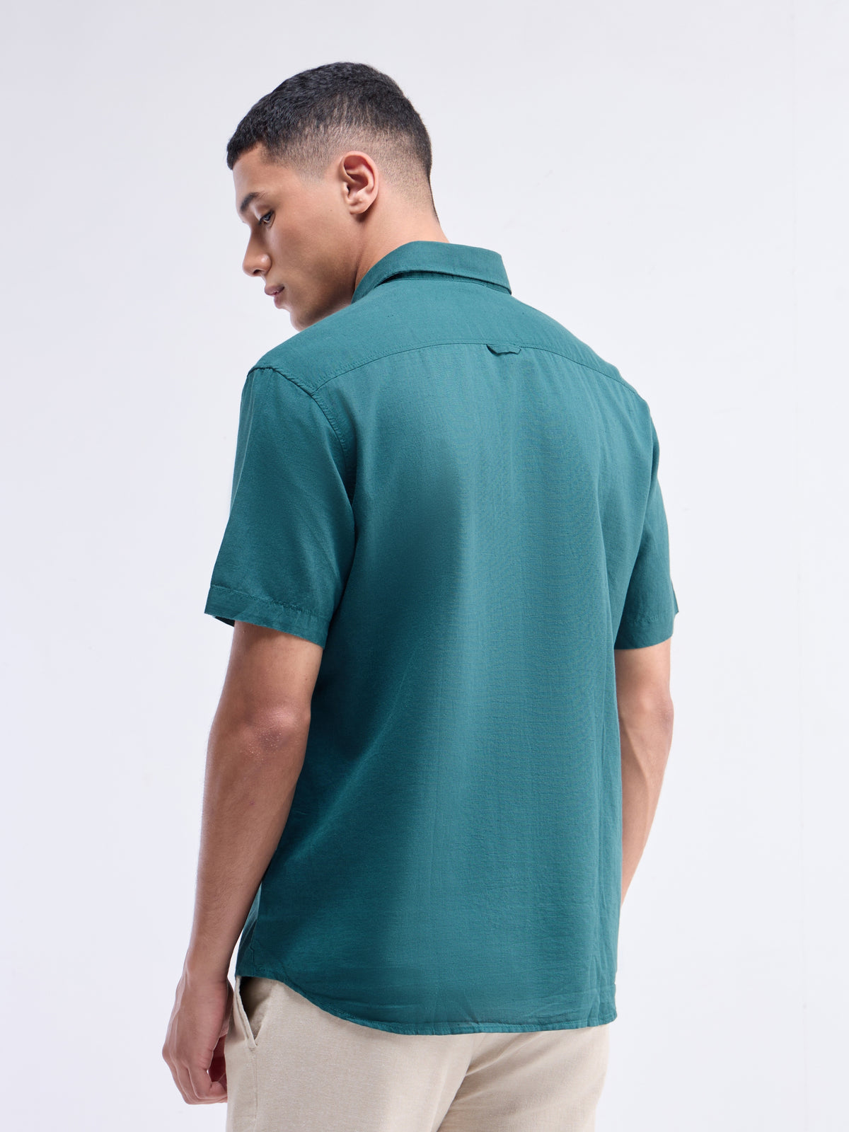 Solid Regular Fit Shirt - Pine t4option_4
