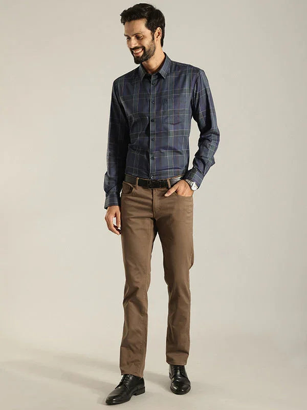 Check Full Sleeve Cotton Modal Shirt