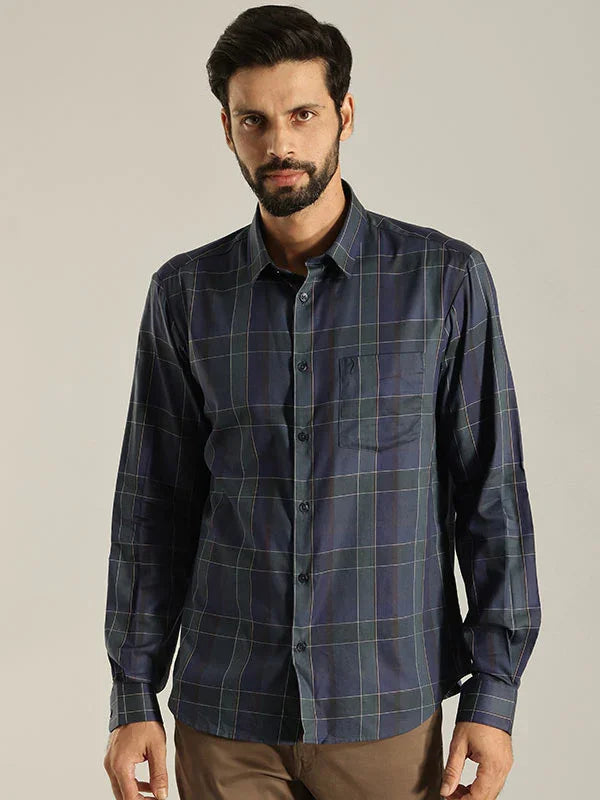 Check Full Sleeve Cotton Modal Shirt