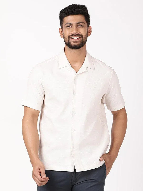 Men's Solid Half Sleeves Cotton Shirt