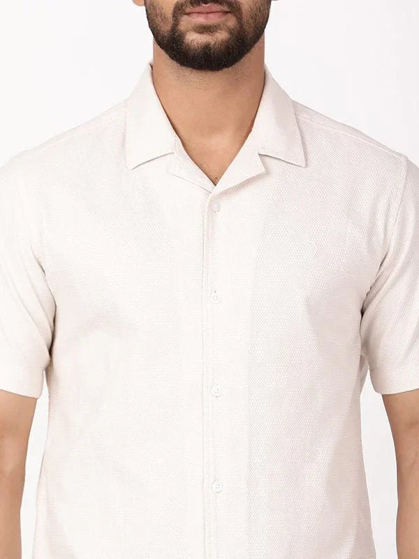 Men's Solid Half Sleeves Cotton Shirt