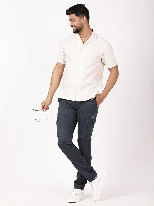 Men's Solid Half Sleeves Cotton Shirt