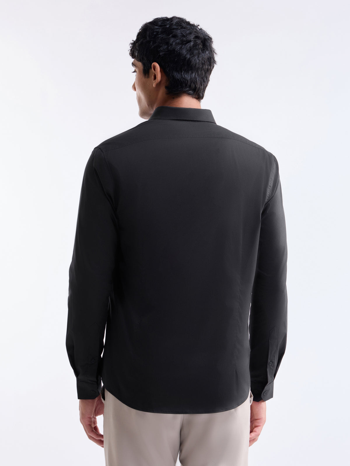 Solid Regular Fit Shirt - Black t4option_0