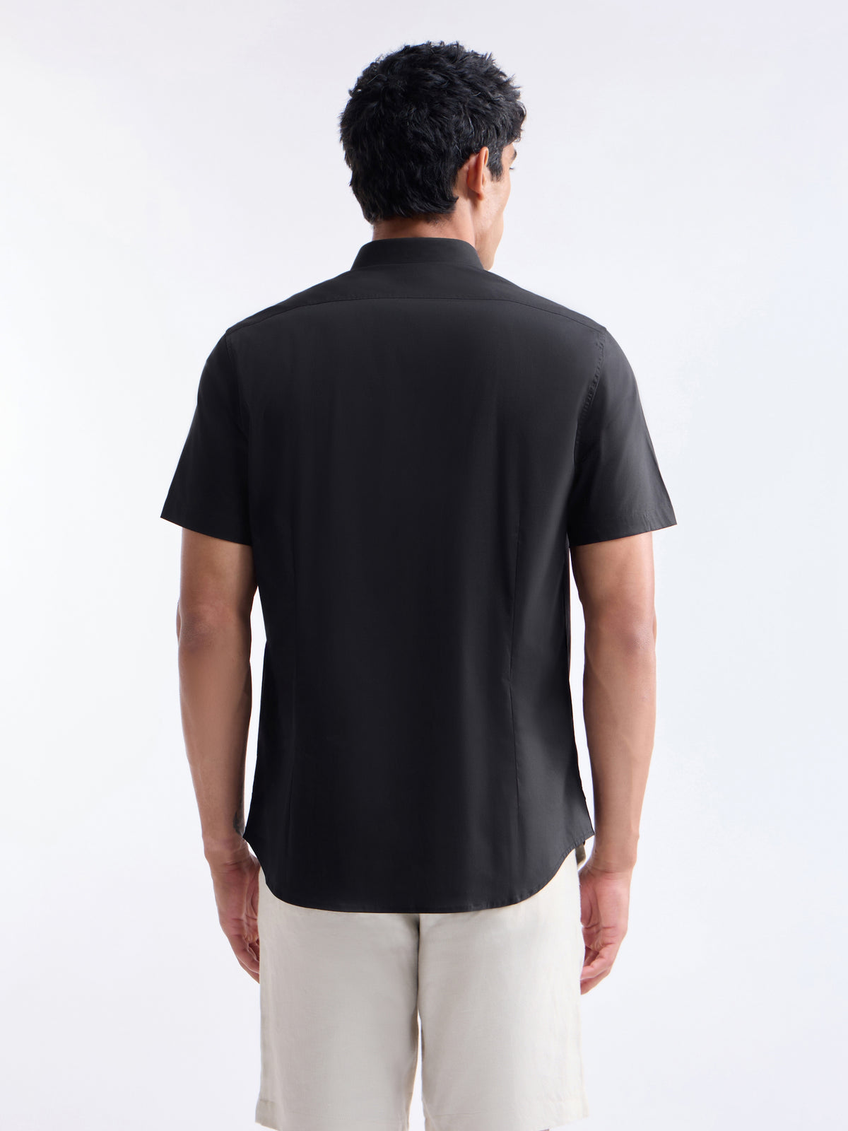 Solid Regular Fit Shirt - Black t4option_0