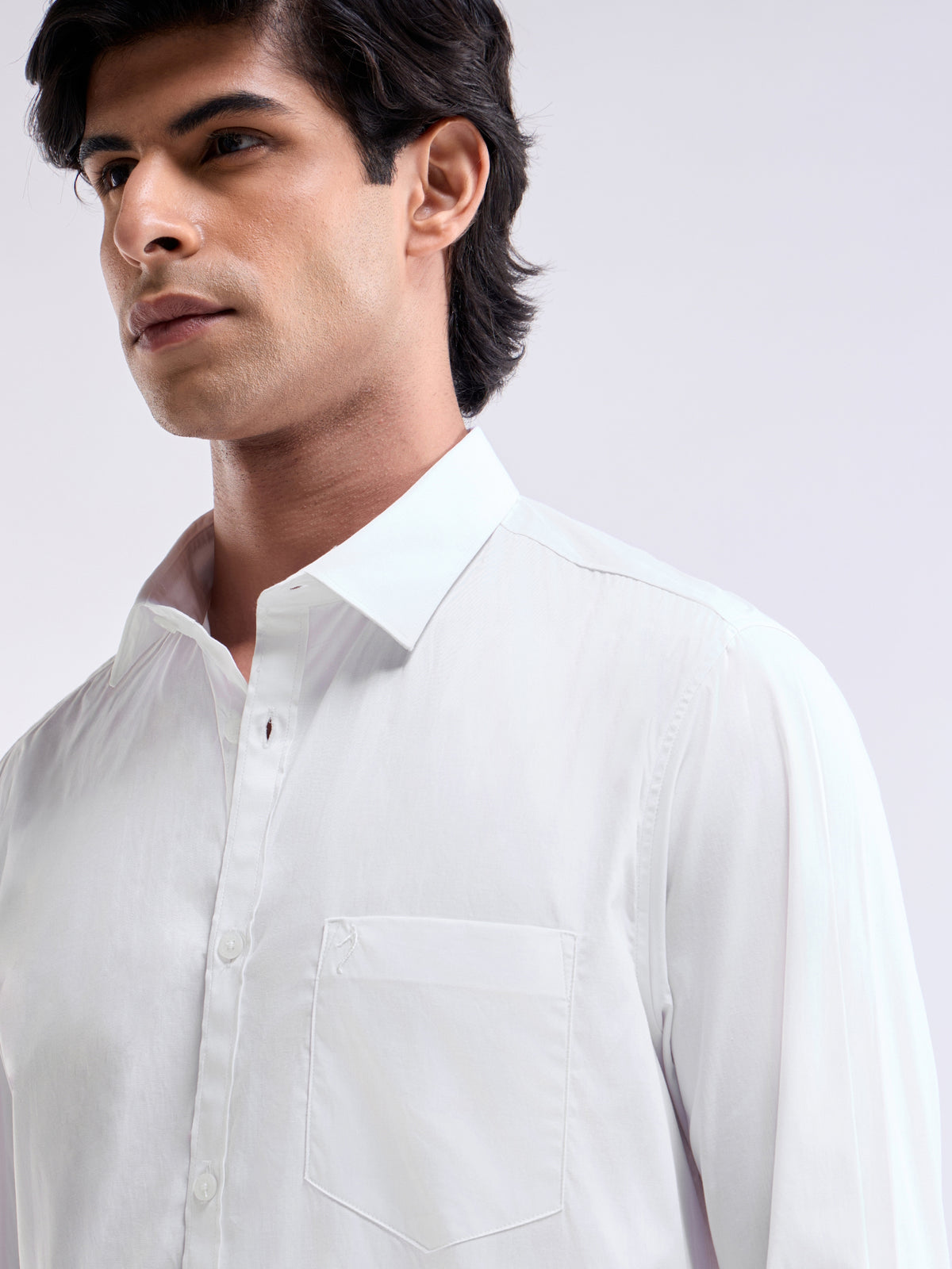 Solid Regular Fit Shirt - White t4option_2