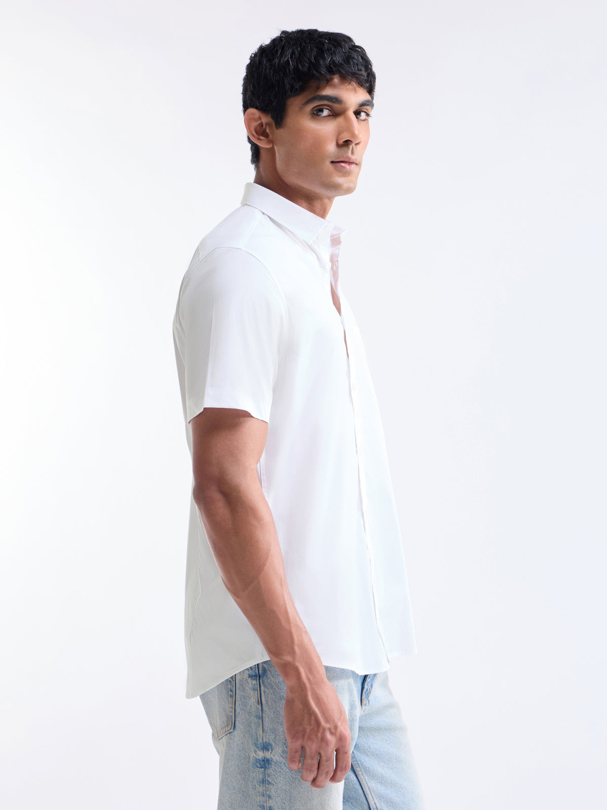 Solid Regular Fit Shirt - White t4option_1