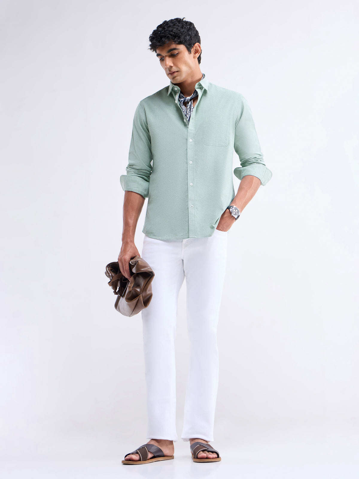 Solid Full Sleeve Cotton Stretch Shirt