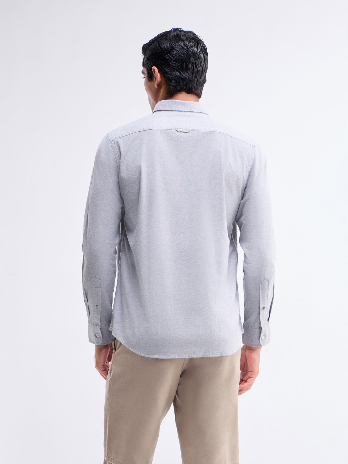 Solid Full Sleeve Cotton Stretch Shirt