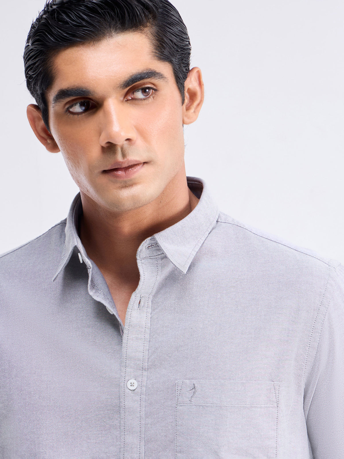 Solid Full Sleeve Cotton Stretch Shirt