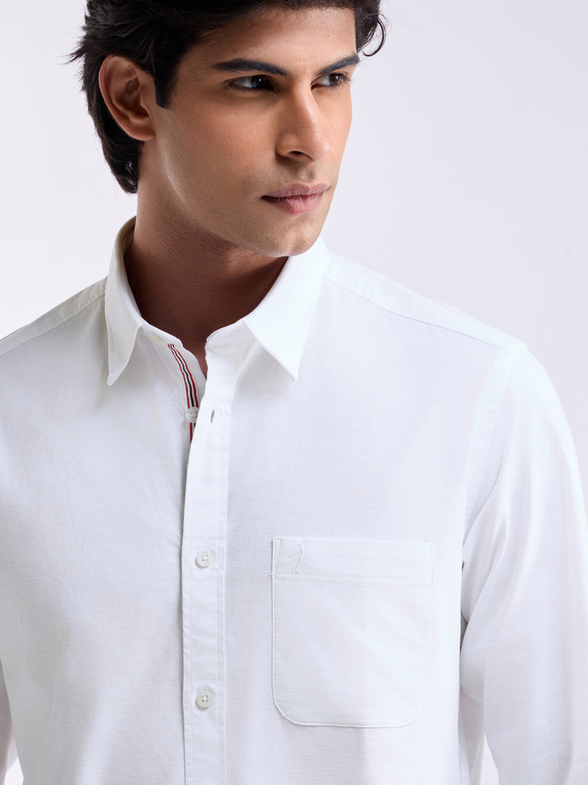 Solid Regular Fit Shirt - White t4option_0