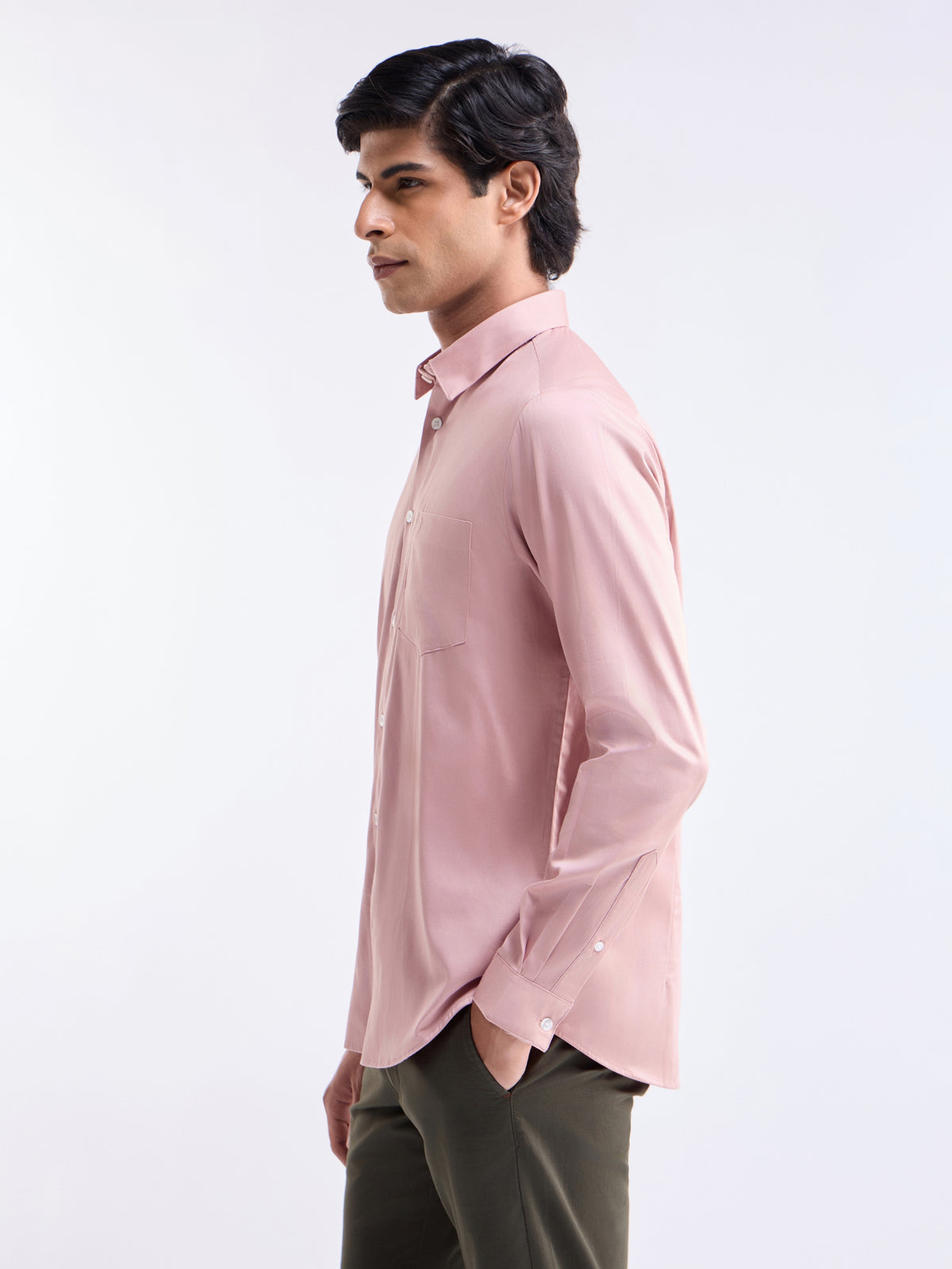 Solid Regular Fit Shirt - Mid Pink t4option_7