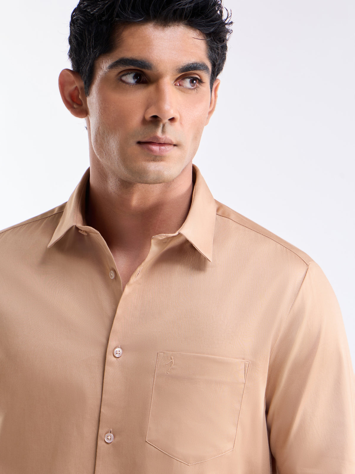 Solid Regular Fit Shirt - Peach t4option_9