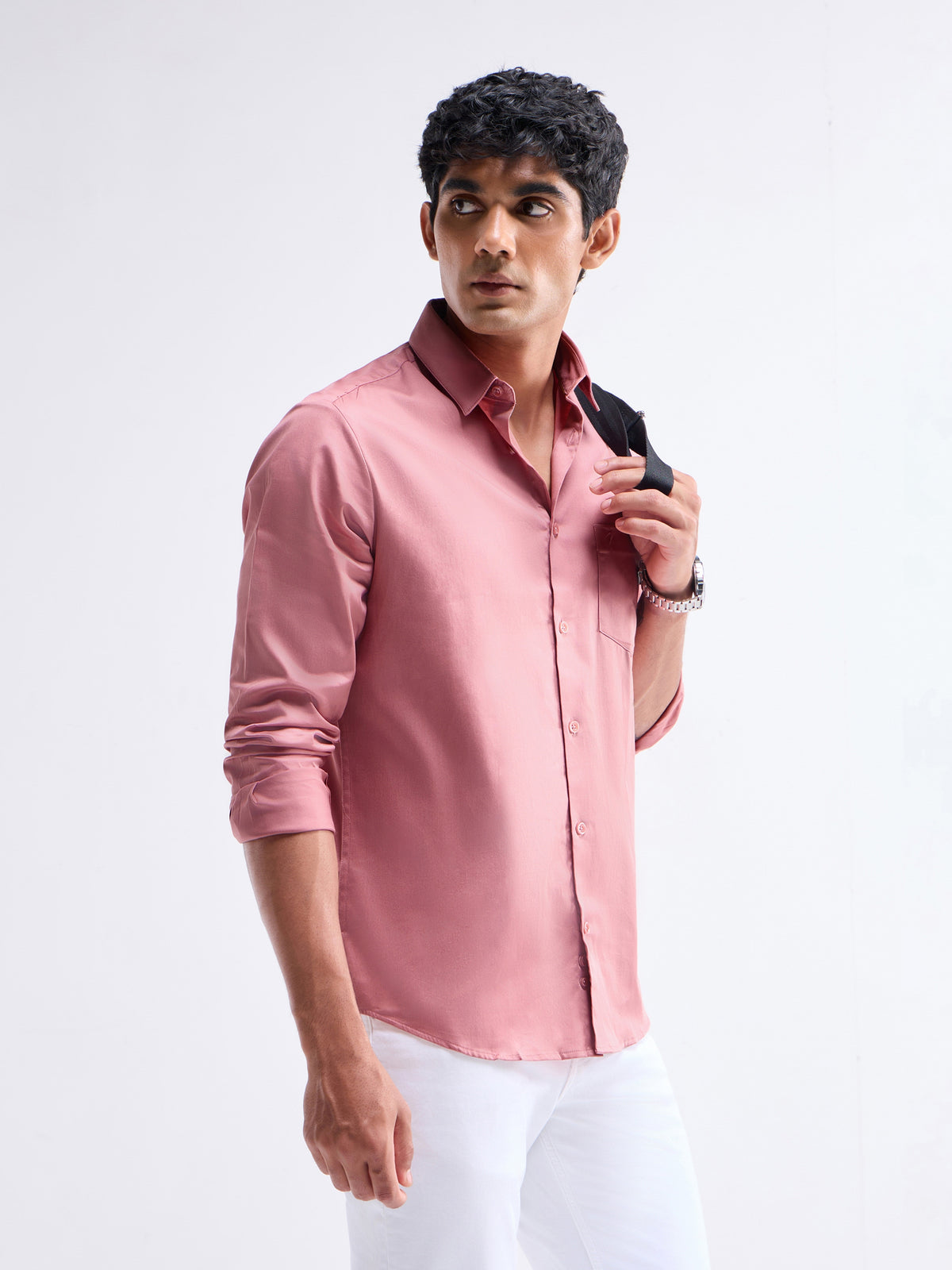 Solid Regular Fit Shirt - Salmon t4option_12