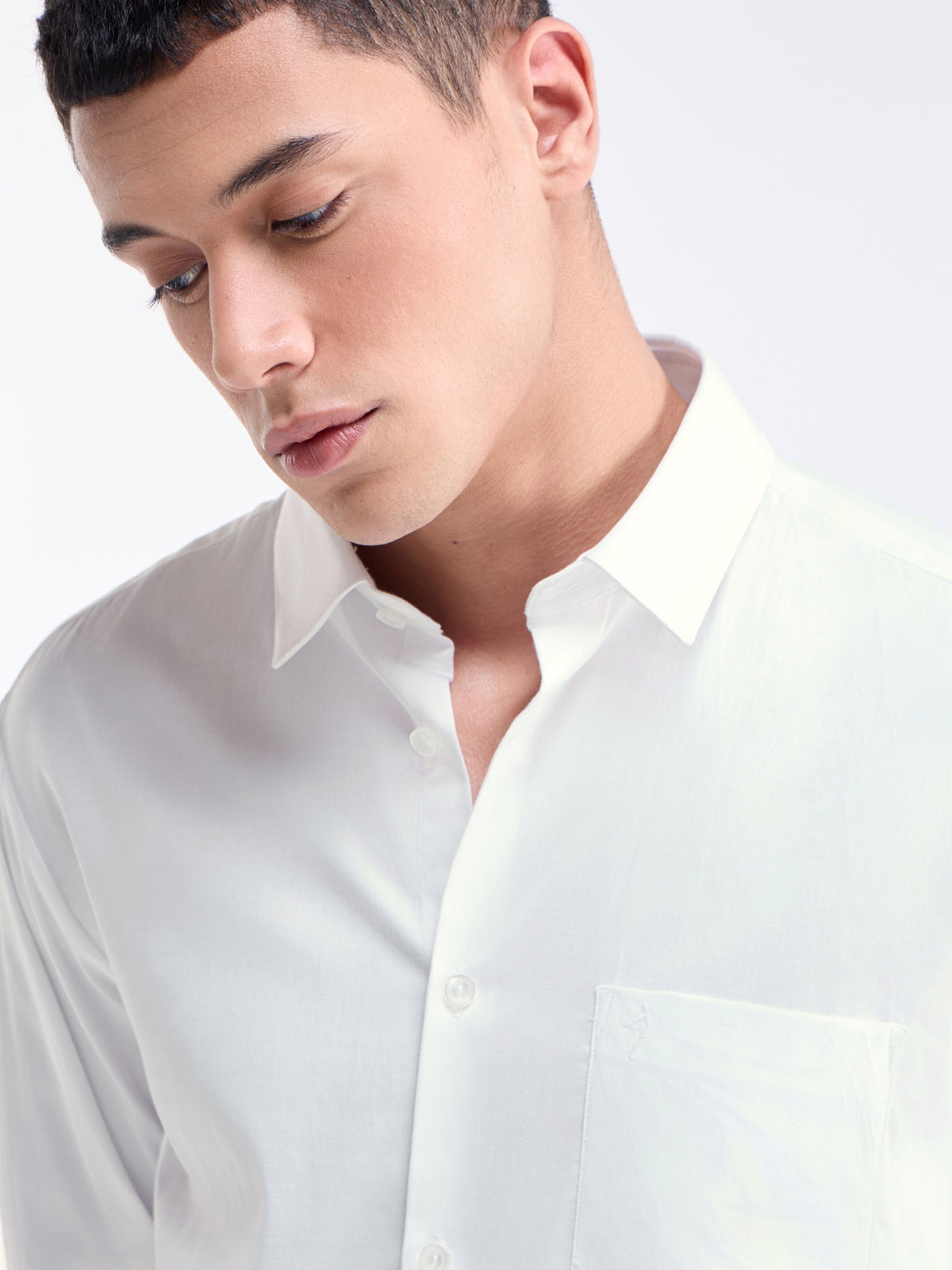 Solid Regular Fit Shirt - White t4option_4