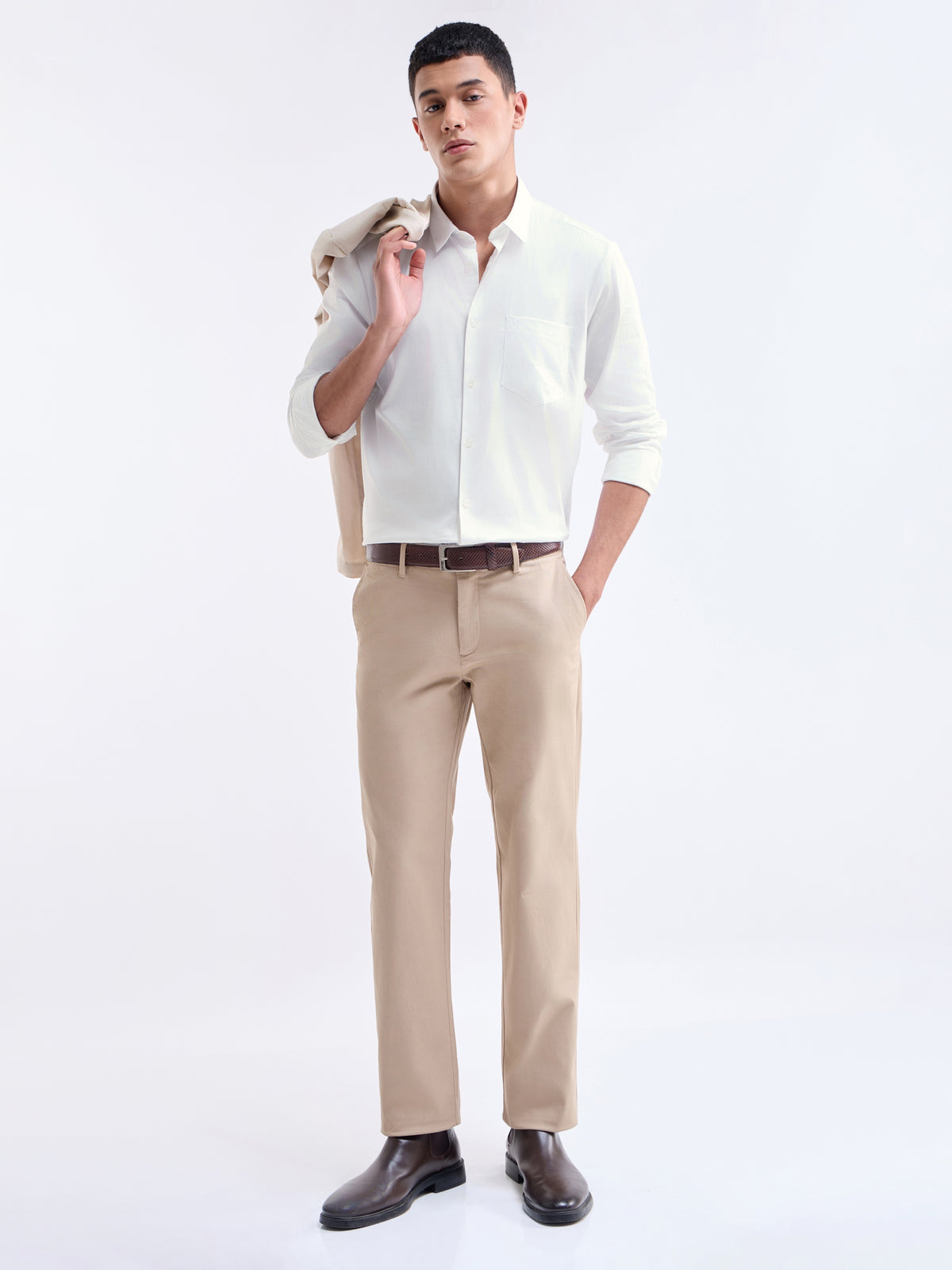 Solid Regular Fit Shirt - White t4option_4