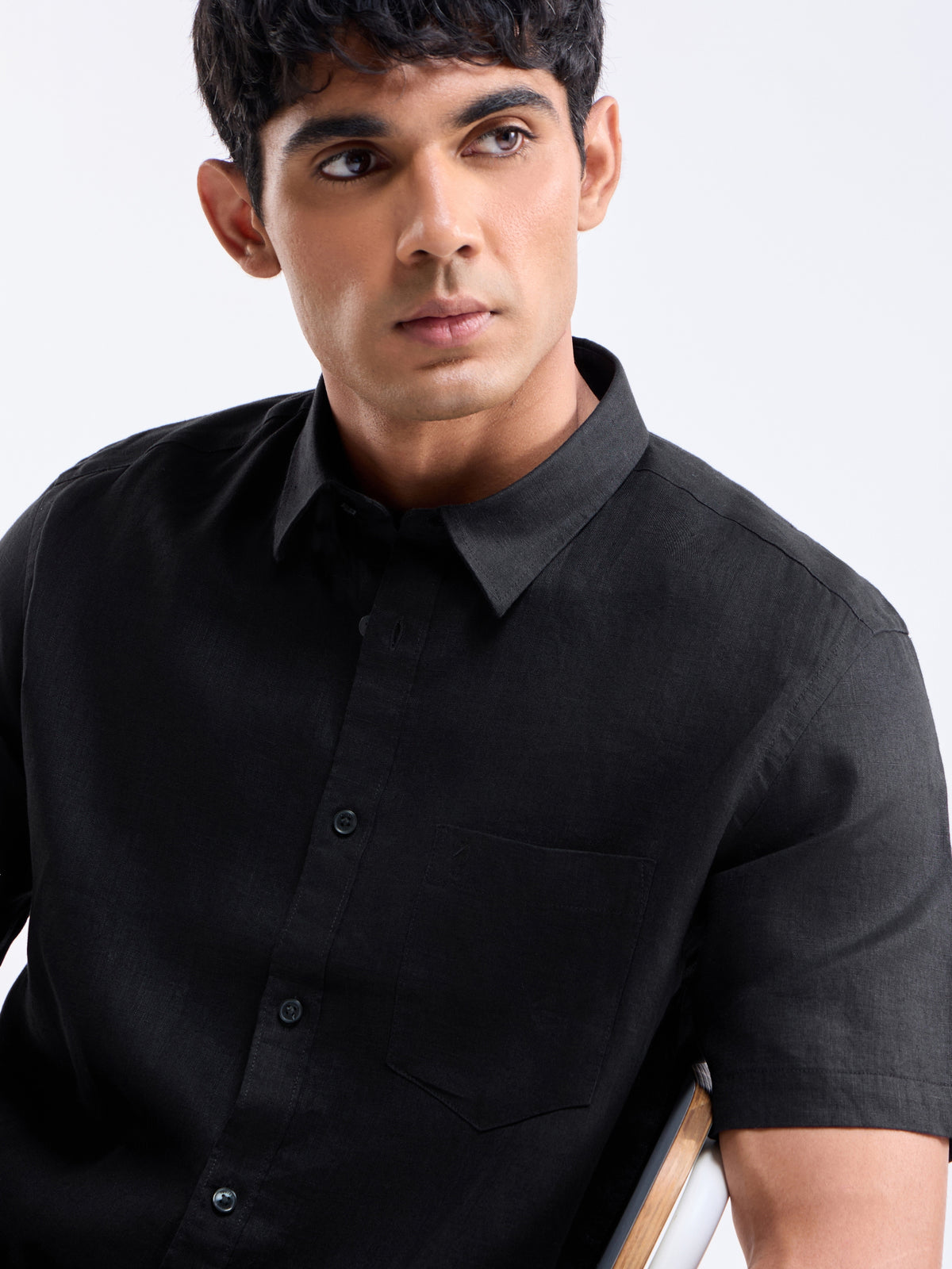 Solid Regular Fit Shirt - Black t4option_1
