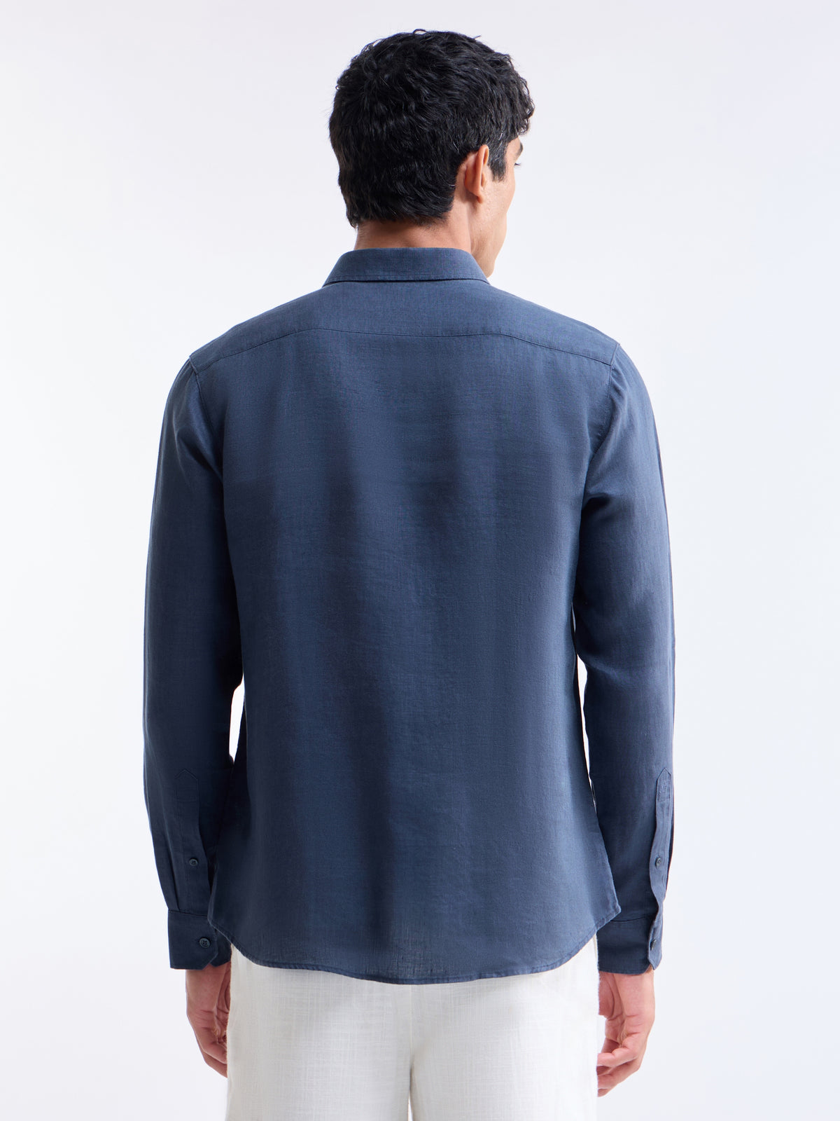 Solid Regular Fit Shirt - Navy t4option_0