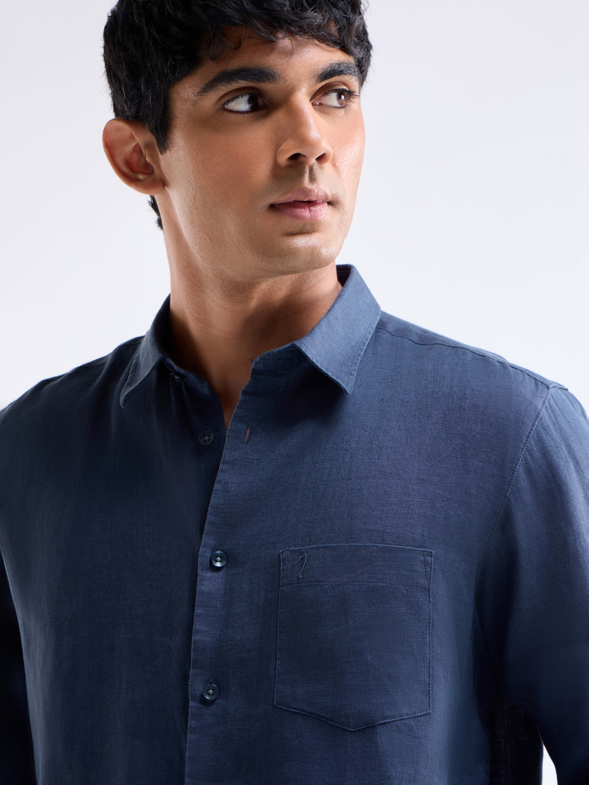 Solid Regular Fit Shirt - Navy t4option_0