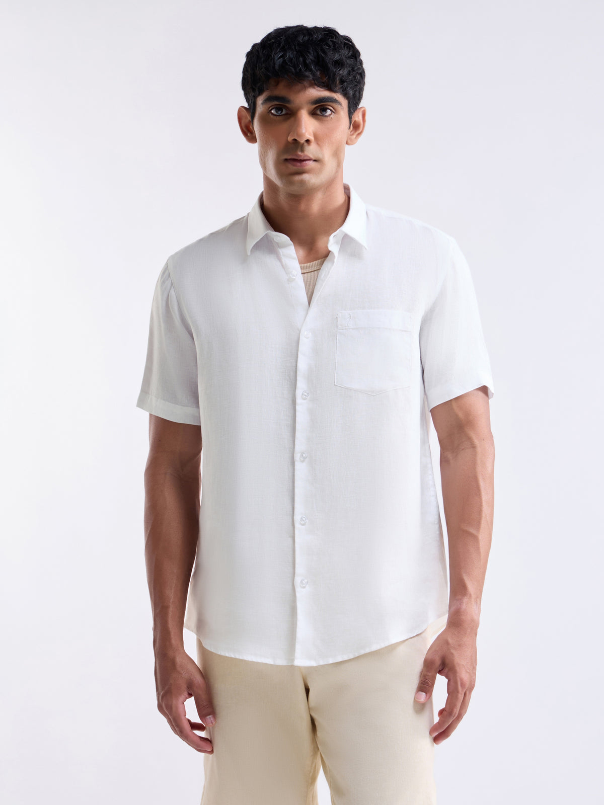 Solid Regular Fit Shirt - White t4option_11