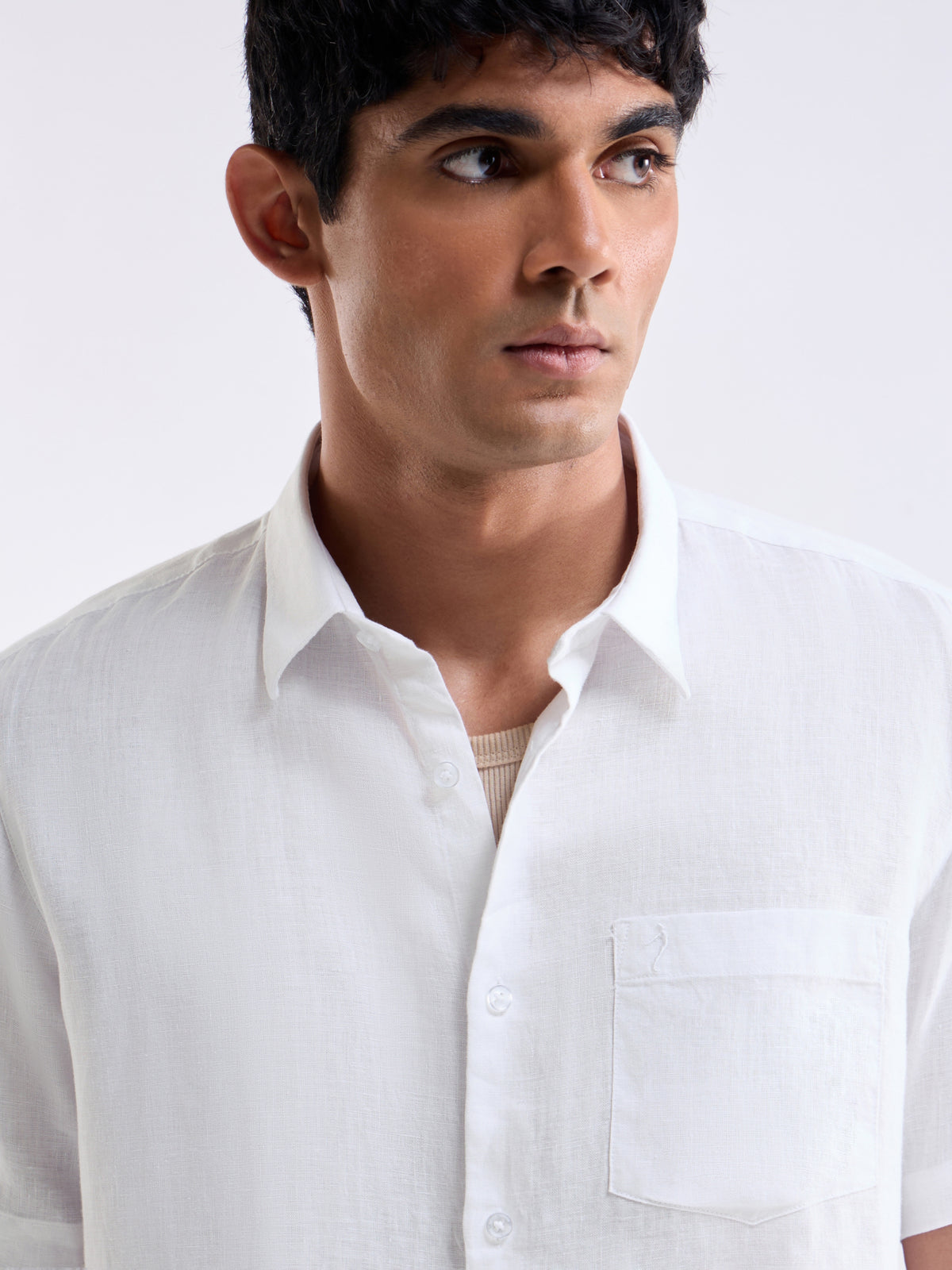 Solid Regular Fit Shirt - White t4option_11