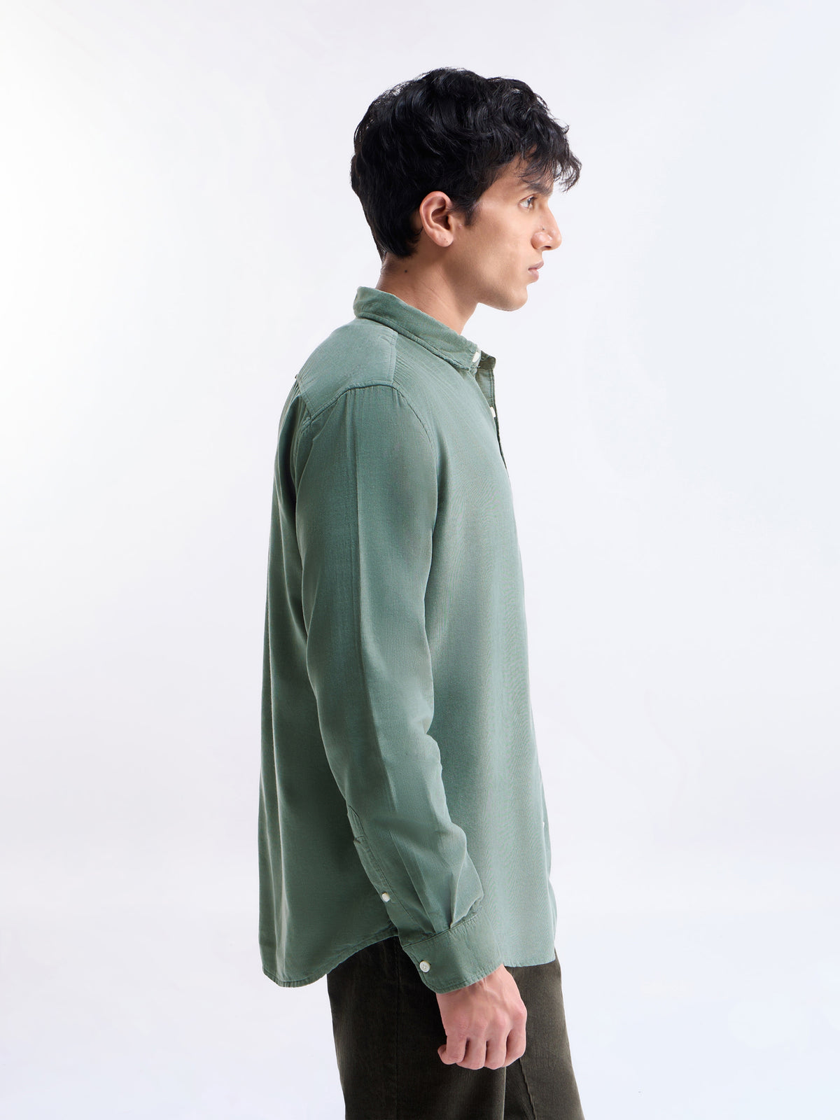 Solid Regular Fit Shirt - Dusty Grn. t4option_7