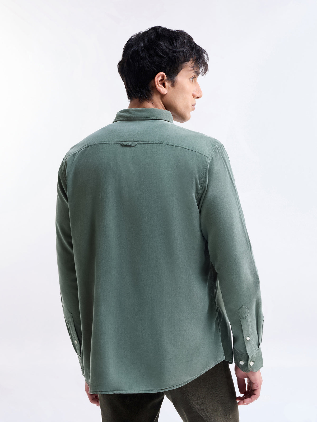 Solid Regular Fit Shirt - Dusty Grn. t4option_7