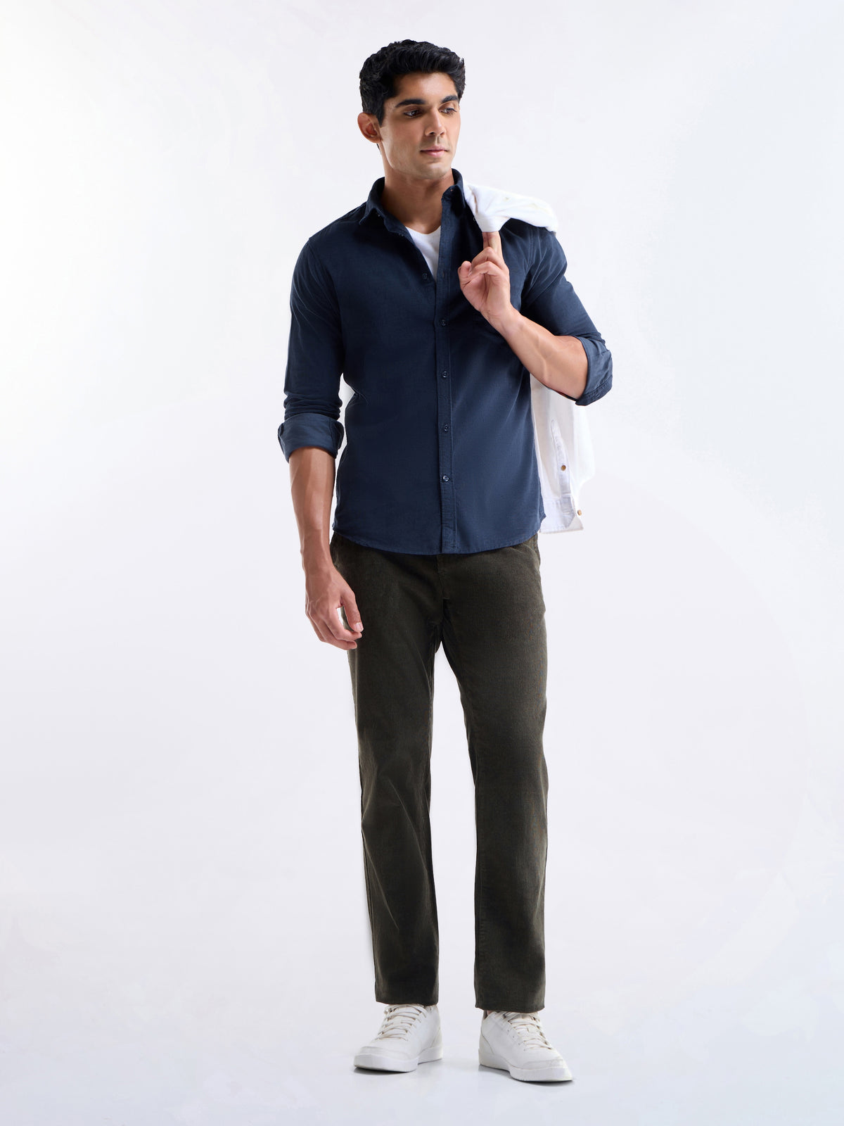 Solid Regular Fit Shirt - Navy t4option_4