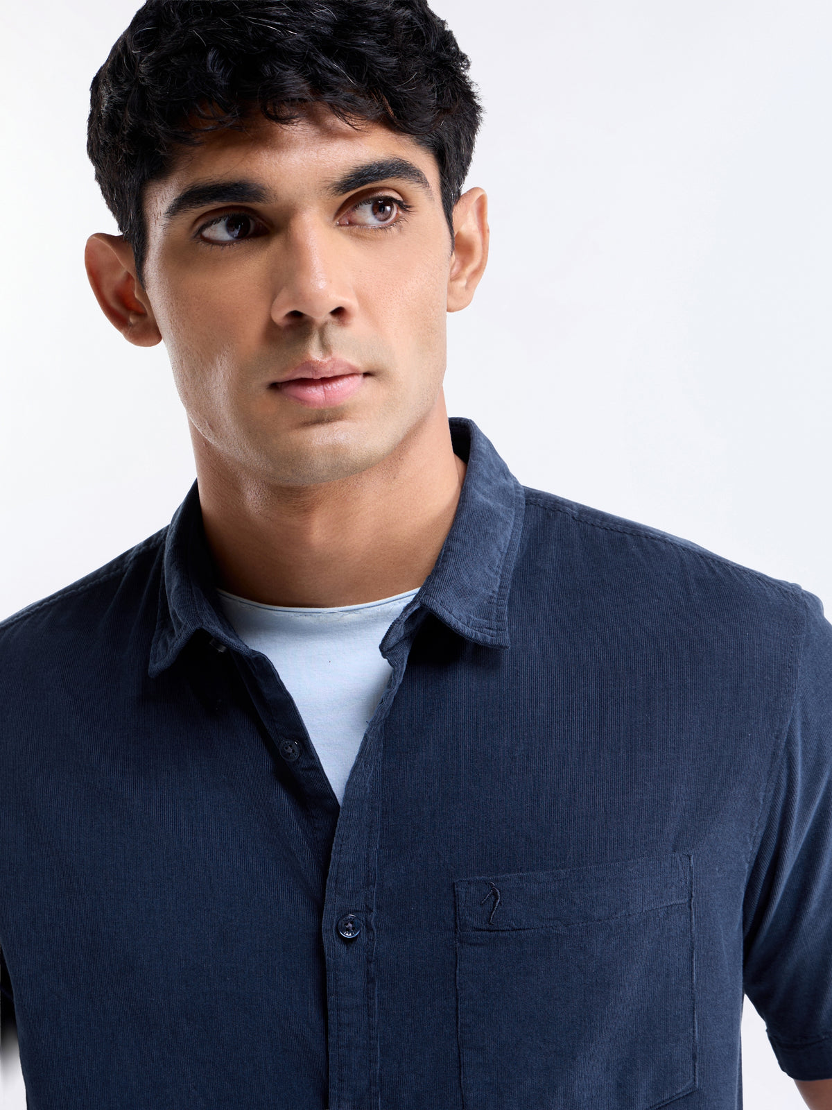 Solid Regular Fit Shirt - Navy t4option_0