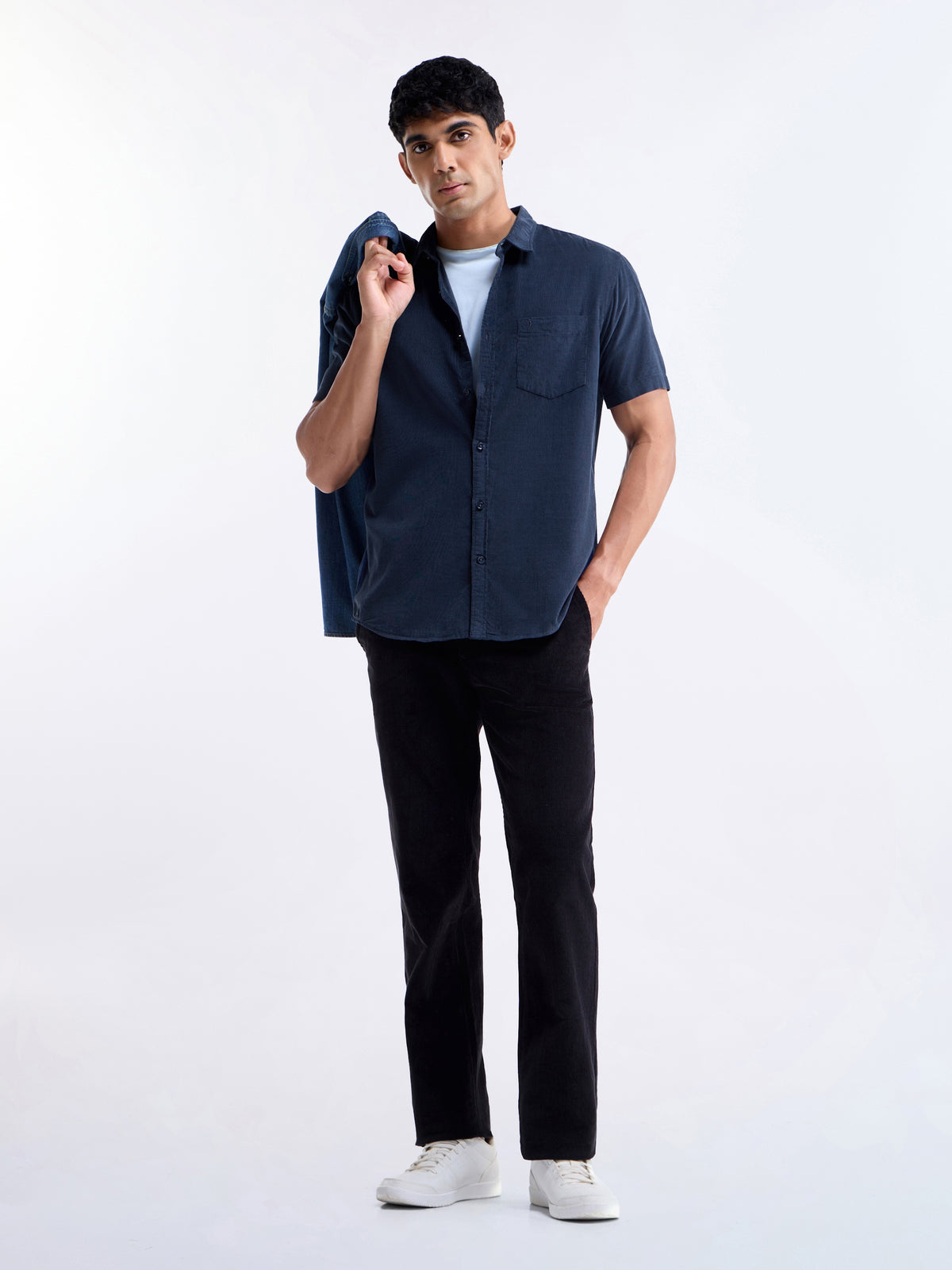 Solid Regular Fit Shirt - Navy t4option_0