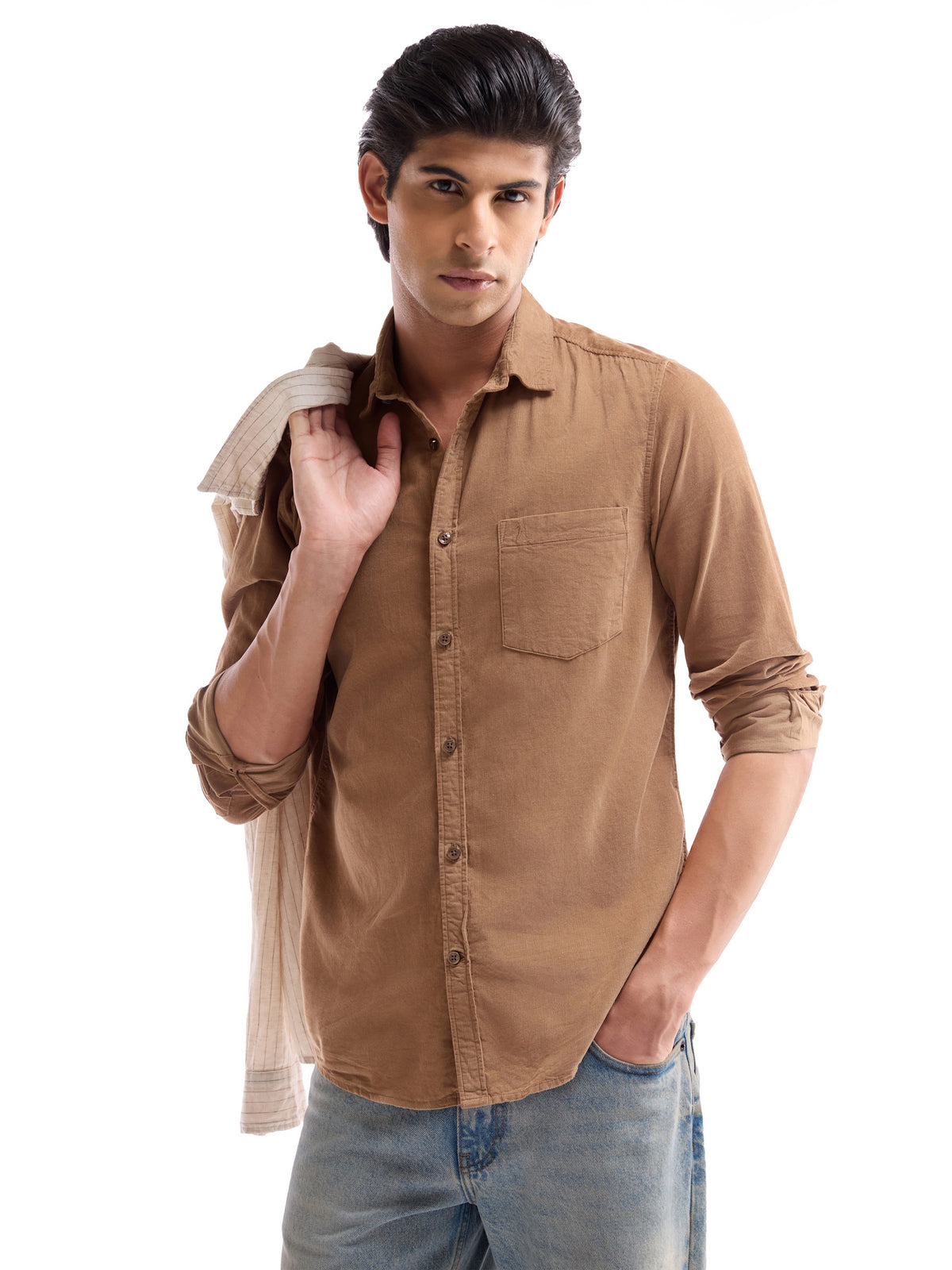 Solid Regular Fit Shirt - Spice t4option_6