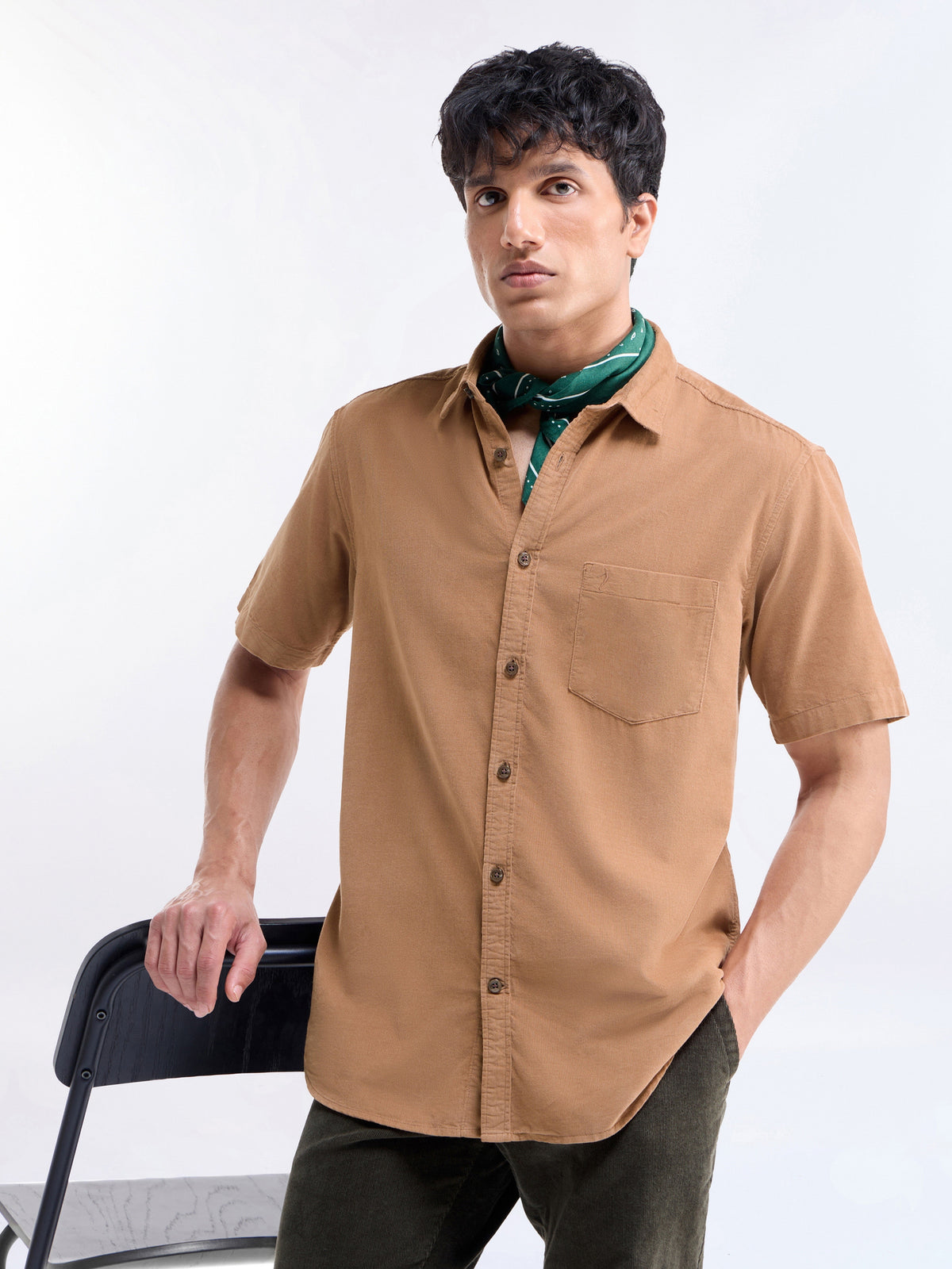 Solid Regular Fit Shirt - Spice t4option_2