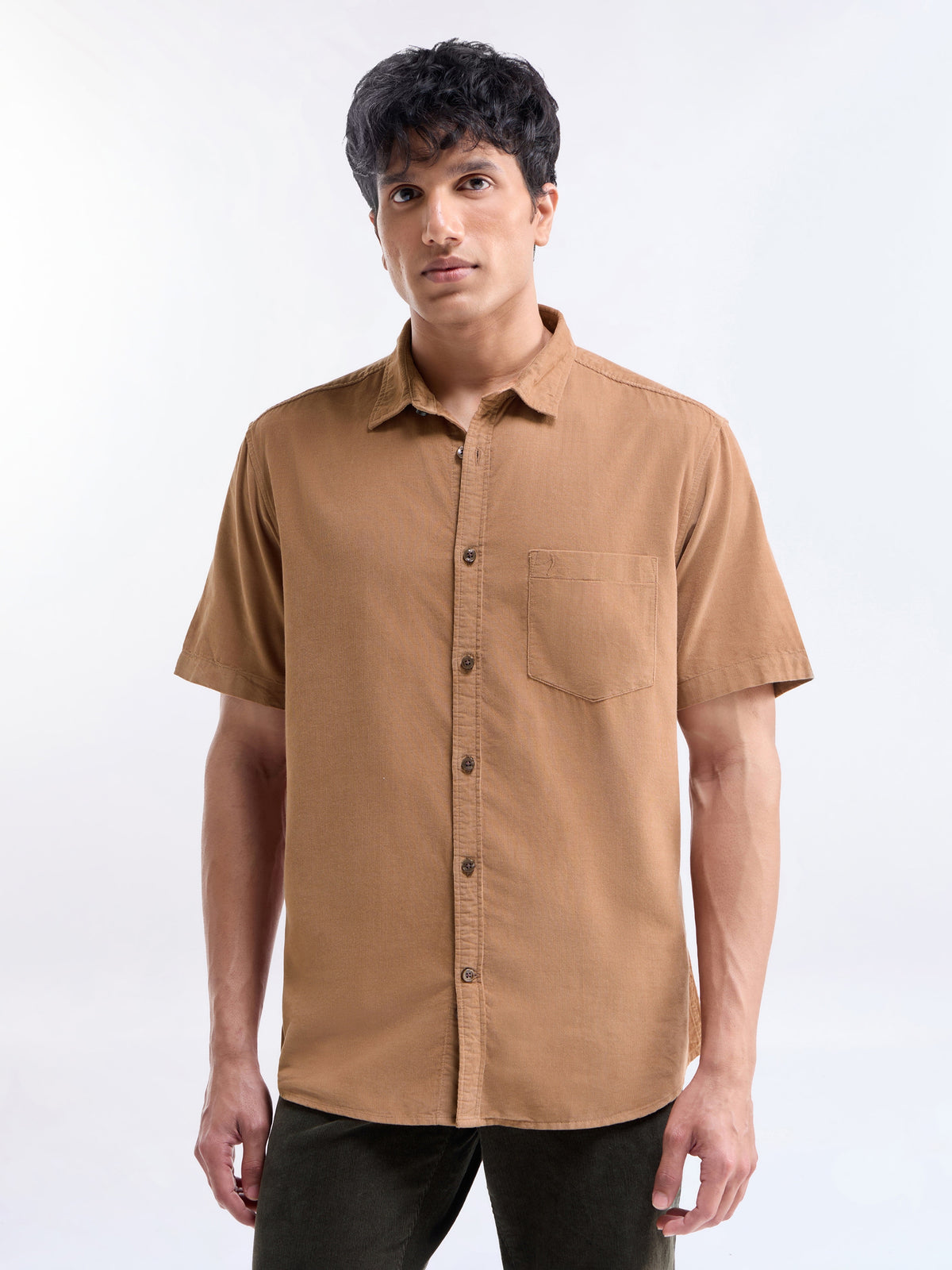 Solid Regular Fit Shirt - Spice t4option_2