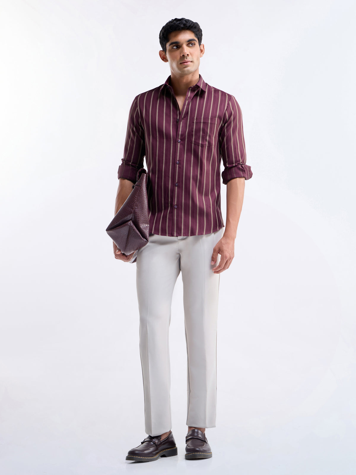 Striped Regular Fit Shirt - Fig t4option_0