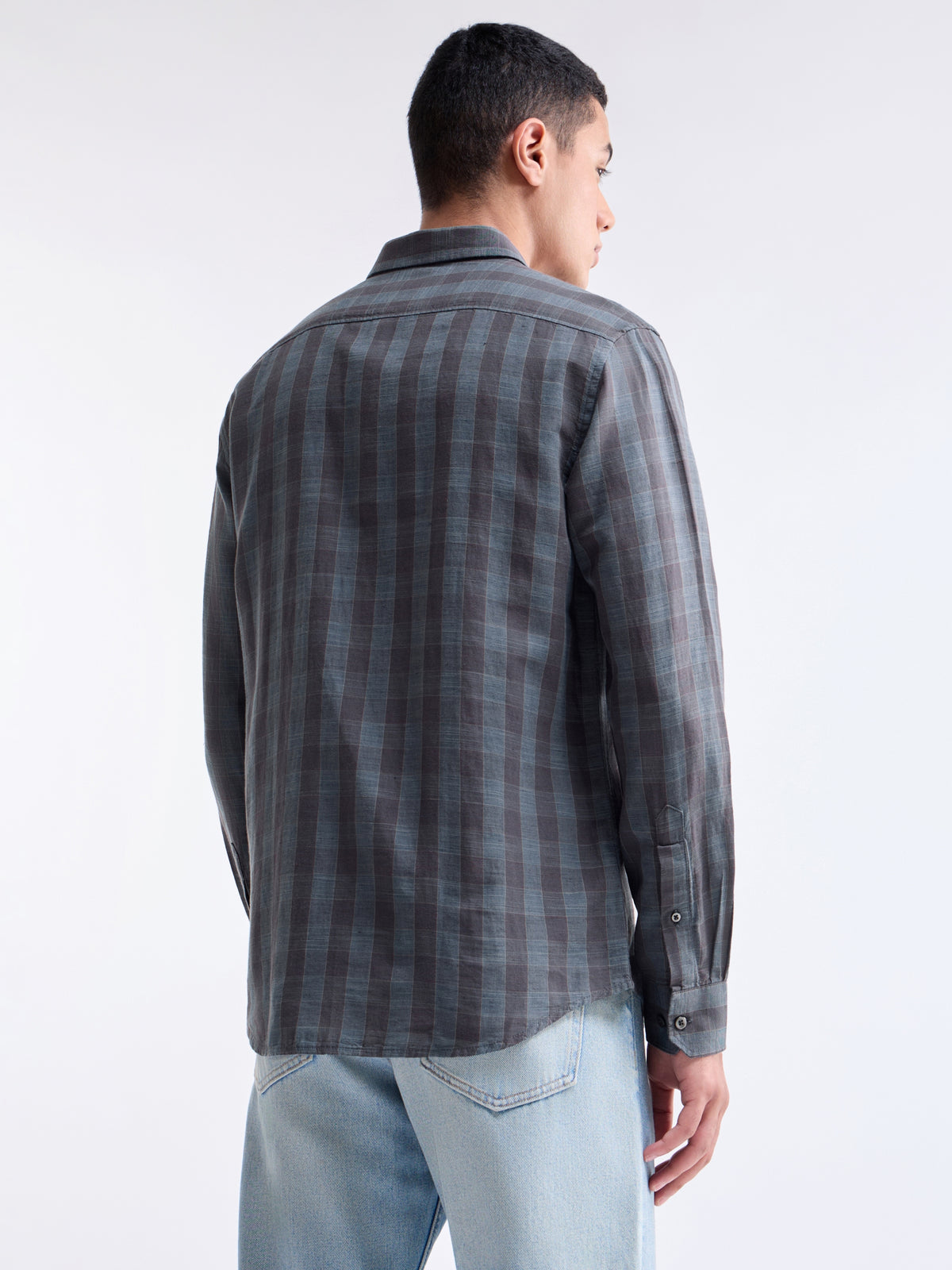 Purple check Regular Fit Shirt - Purple t4option_0